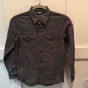 Vans Boys  Charcoal Button-Down Shirt size small